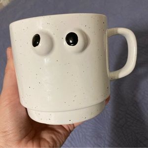 Urban Outfitters Home White Eyes Mug